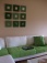Die Rahmen sind von Ikea (Malma), habe sie in verschiedenen Grüntönen lackiert um sie passend zur Couch zu machen.